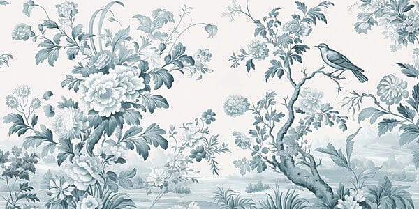 Papier peint avec des fleurs et des arbres Papier peint avec des fleurs et des arbres