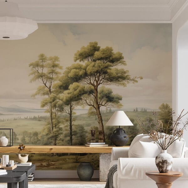 Paysage avec arbres et collines Paysage avec arbres et collines