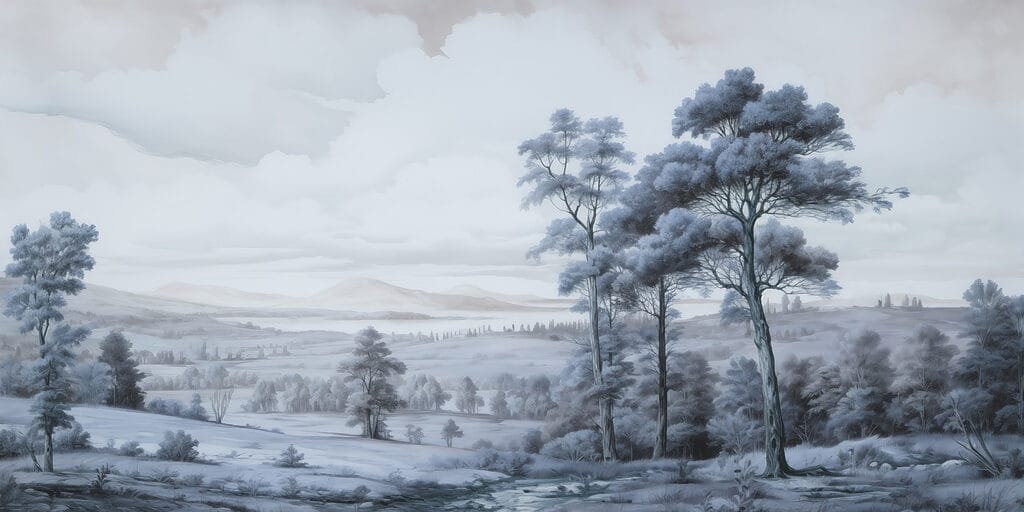 Paysage avec des arbres et une rivière Paysage avec des arbres et une rivière