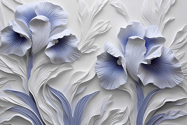 Fleurs en papier blanc et bleu Fleurs en papier blanc et bleu