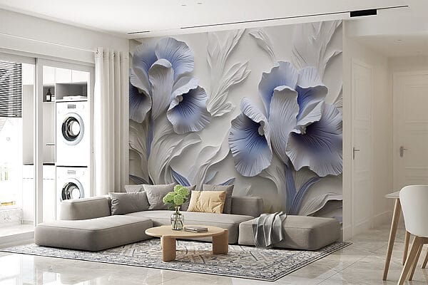 Fleurs en papier blanc et bleu Fleurs en papier blanc et bleu
