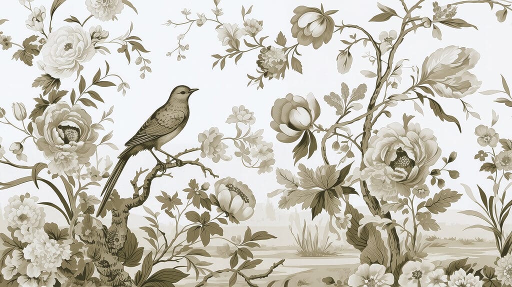 Oiseau sur une branche d'arbre avec des fleurs Oiseau sur une branche d'arbre avec des fleurs