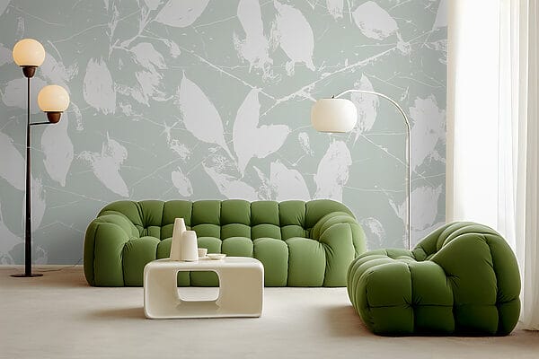 Feuilles blanches sur fond vert clair Feuilles blanches sur fond vert clair