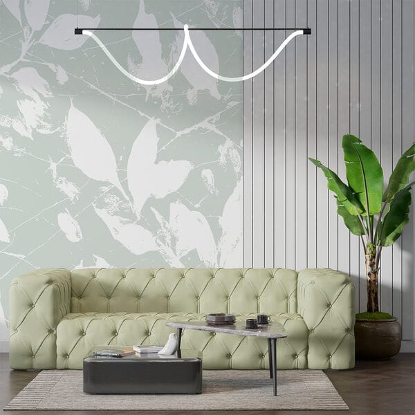 Feuilles blanches sur fond vert clair Feuilles blanches sur fond vert clair