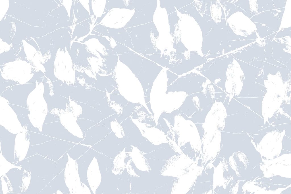Feuilles blanches sur fond bleu Feuilles blanches sur fond bleu