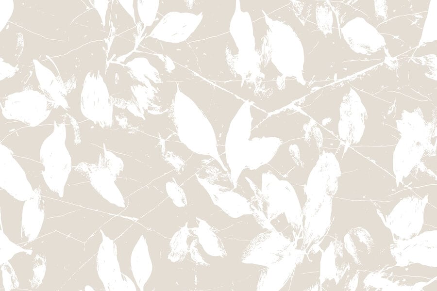 Feuilles blanches sur fond blanc