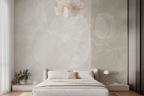 Dessin d'une fleur blanche sur fond gris Dessin d'une fleur blanche sur fond gris