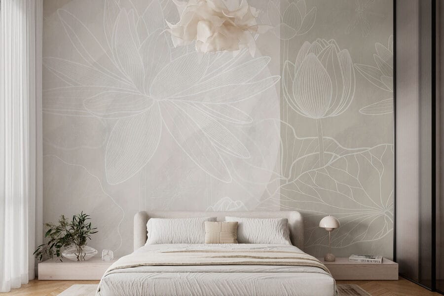 Dessin d'une fleur blanche sur fond gris Dessin d'une fleur blanche sur fond gris