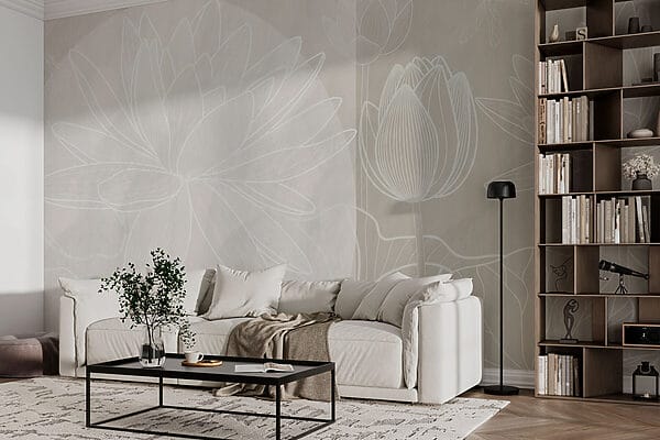 Dessin d'une fleur blanche sur fond gris Dessin d'une fleur blanche sur fond gris