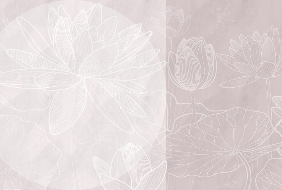 Dessin d'une fleur blanche sur fond gris