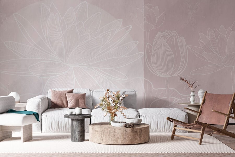 Dessin d'une fleur blanche sur fond gris