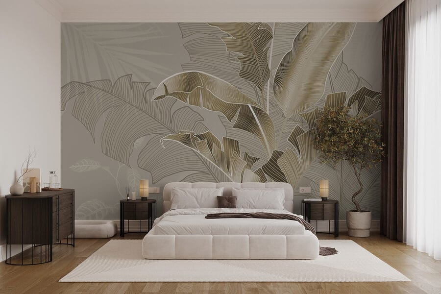 Papier peint Illustration botanique élégante avec des détails fins