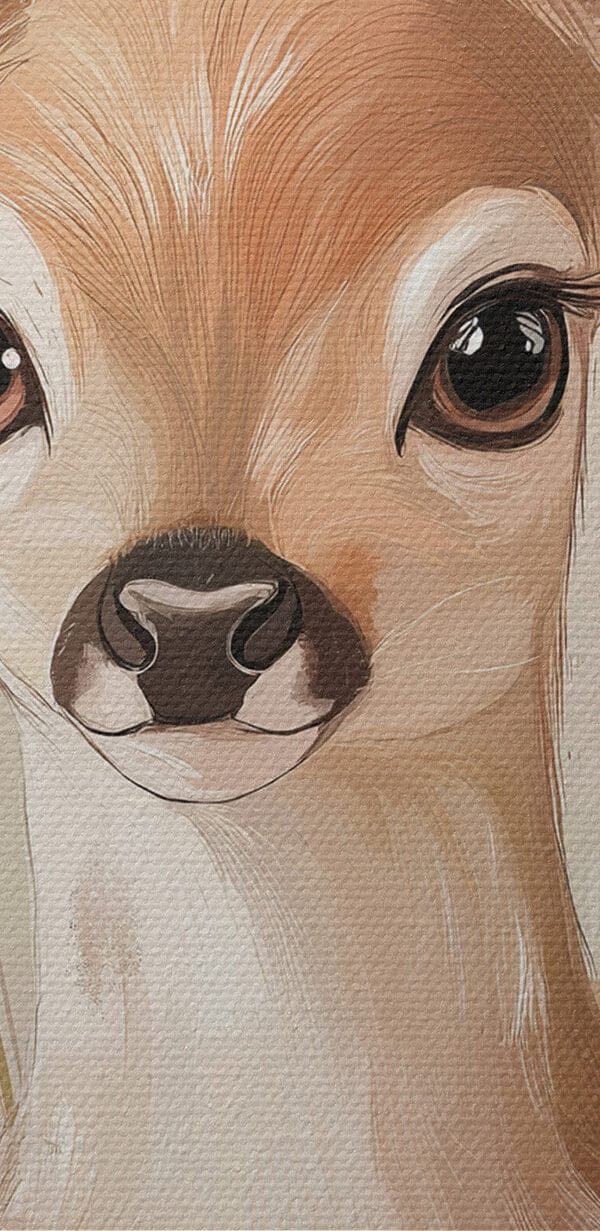 Peinture d'un cerf dans un champ de fleurs Peinture d'un cerf dans un champ de fleurs