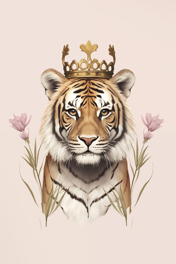 Tigre avec une couronne Tigre avec une couronne