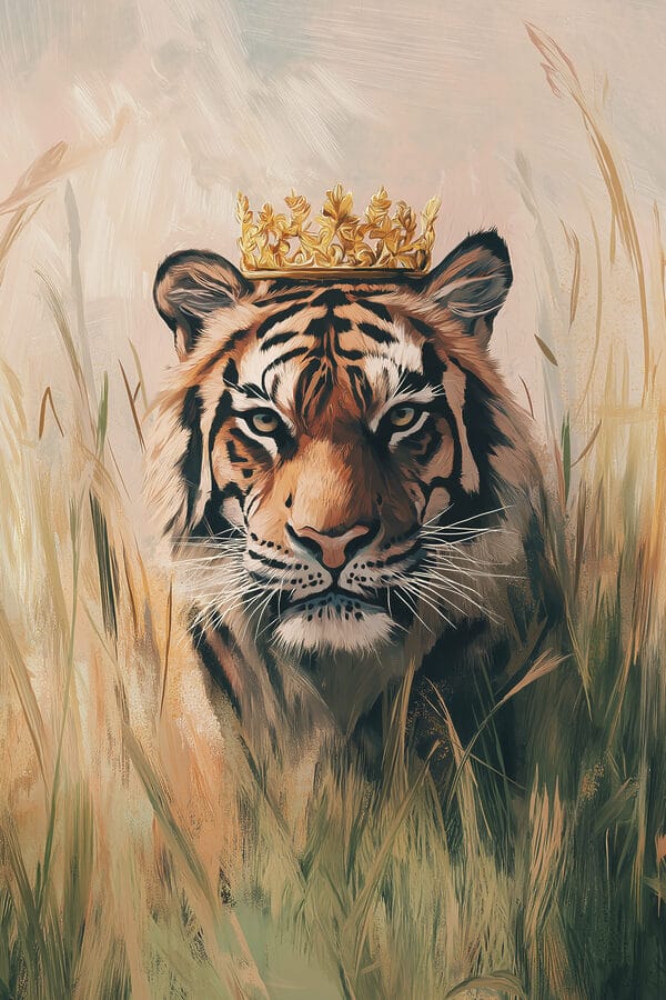 Tigre avec une couronne Tigre avec une couronne