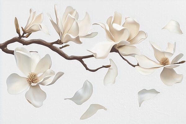 Fleurs blanches sur une branche Fleurs blanches sur une branche