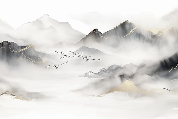 Oiseaux volant dans les nuages Oiseaux volant dans les nuages