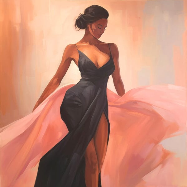 Femme en robe noire Femme en robe noire