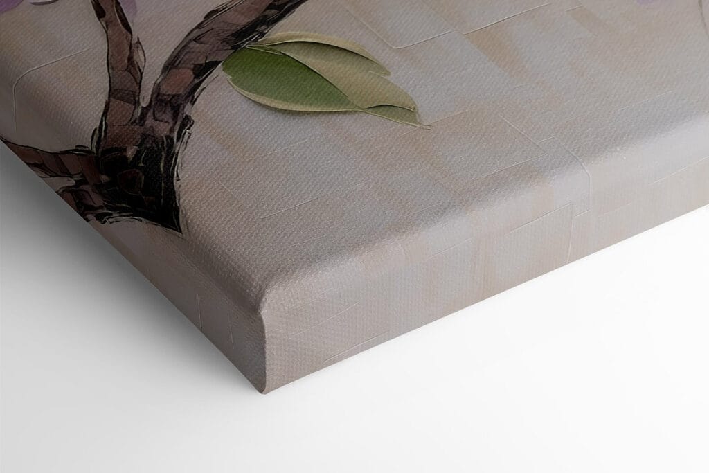 Painting of flowers on a white surface