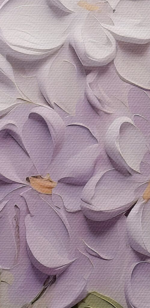 Painting of flowers on a white surface