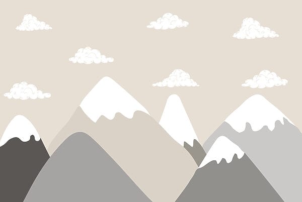 Chaîne de montagnes avec nuages Chaîne de montagnes avec nuages