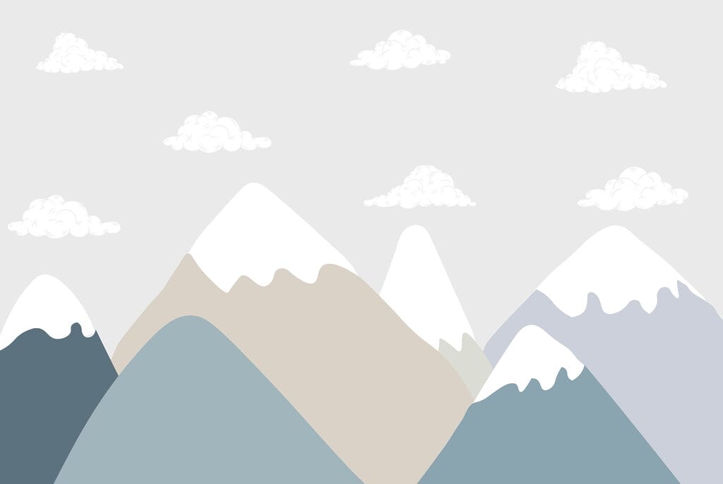 Chaîne de montagnes avec nuages Chaîne de montagnes avec nuages