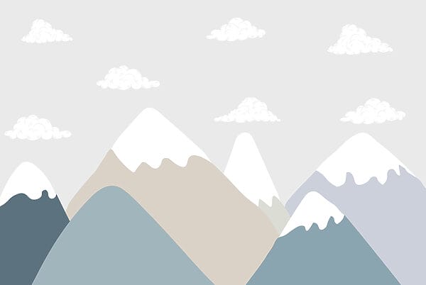 Chaîne de montagnes avec nuages Chaîne de montagnes avec nuages