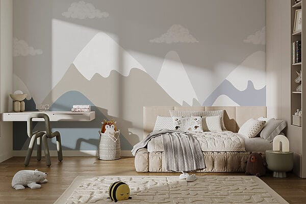 Chaîne de montagnes avec nuages Chaîne de montagnes avec nuages