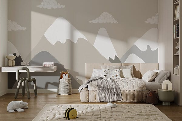 Chaîne de montagnes avec nuages Chaîne de montagnes avec nuages