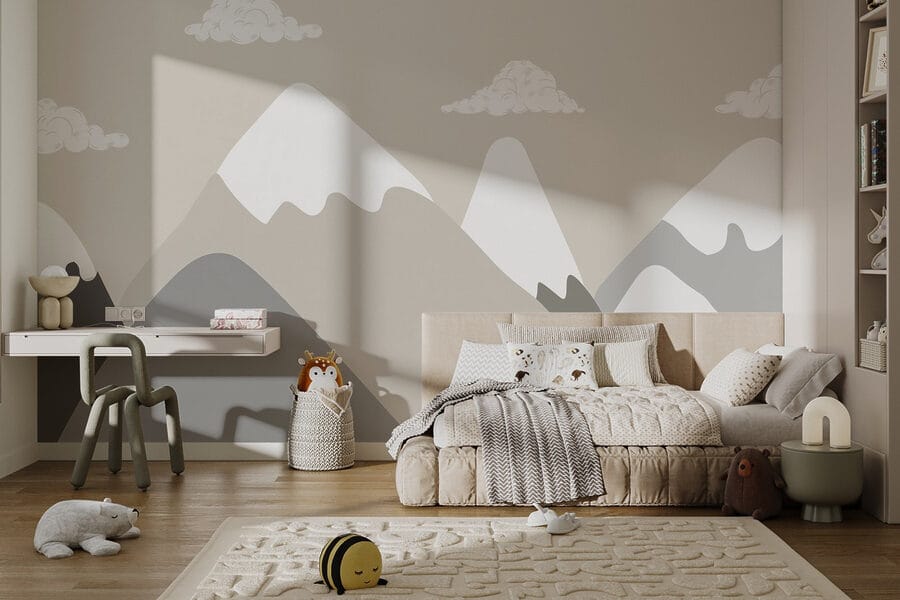 Chaîne de montagnes avec nuages