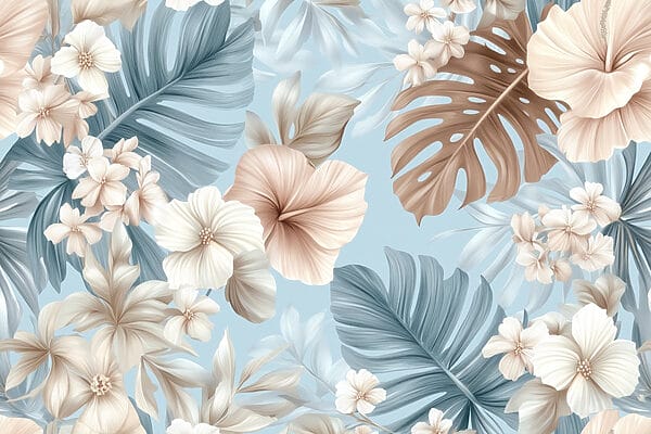 Motif floral avec des fleurs blanches et brunes Motif floral avec des fleurs blanches et brunes