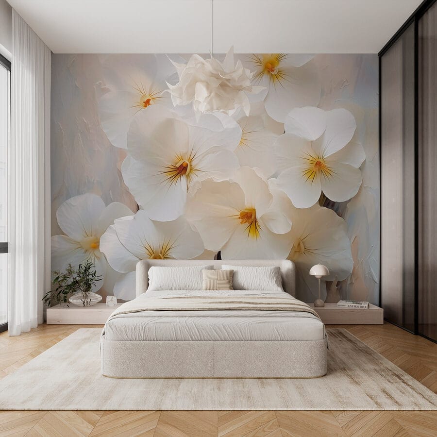 Groupe de fleurs blanches