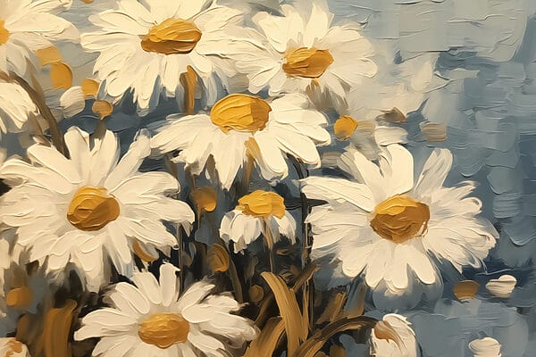 Peinture de fleurs blanches et jaunes Peinture de fleurs blanches et jaunes