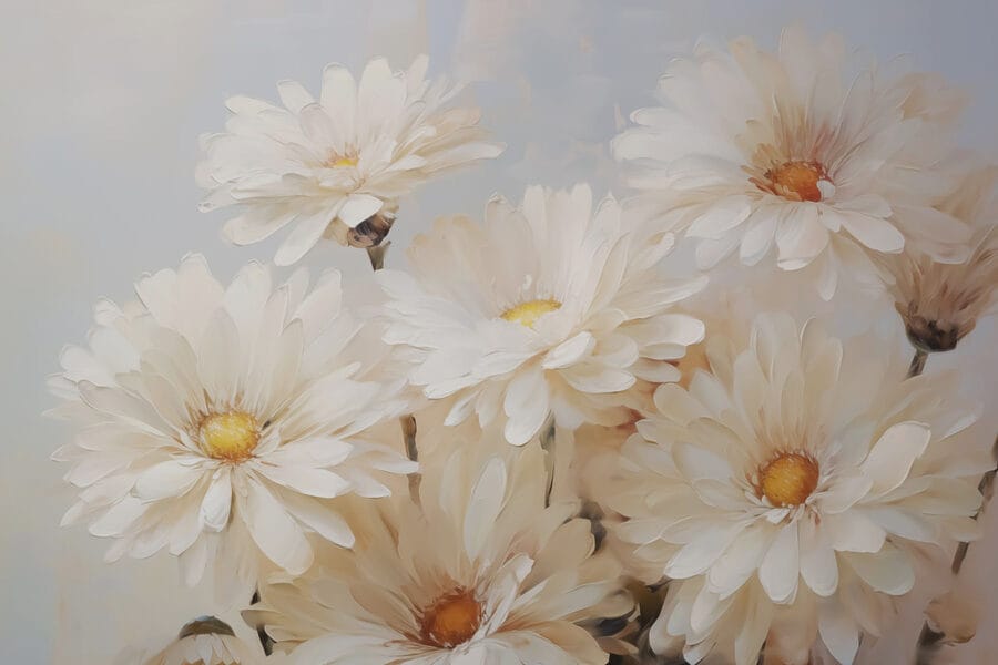 Groupe de fleurs blanches