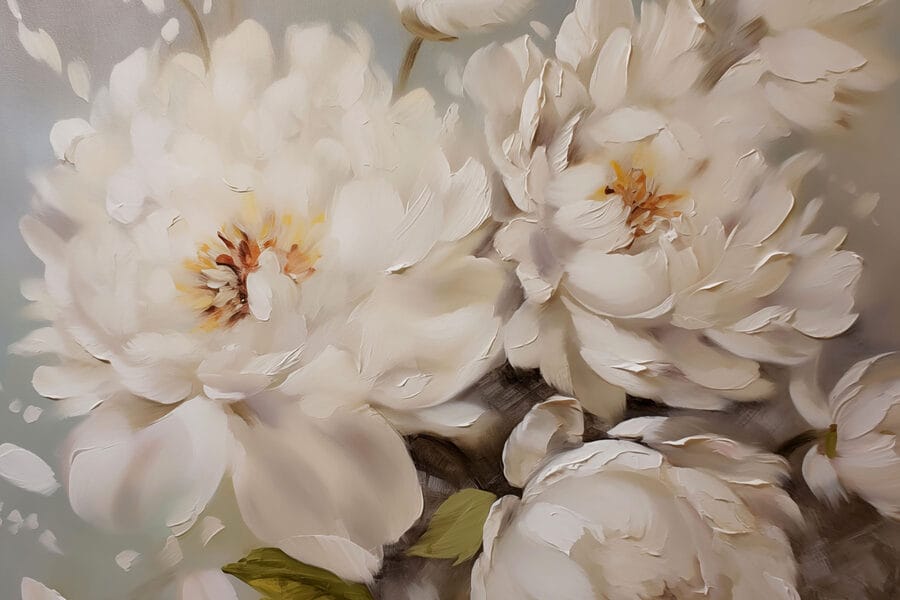 Peinture de fleurs blanches