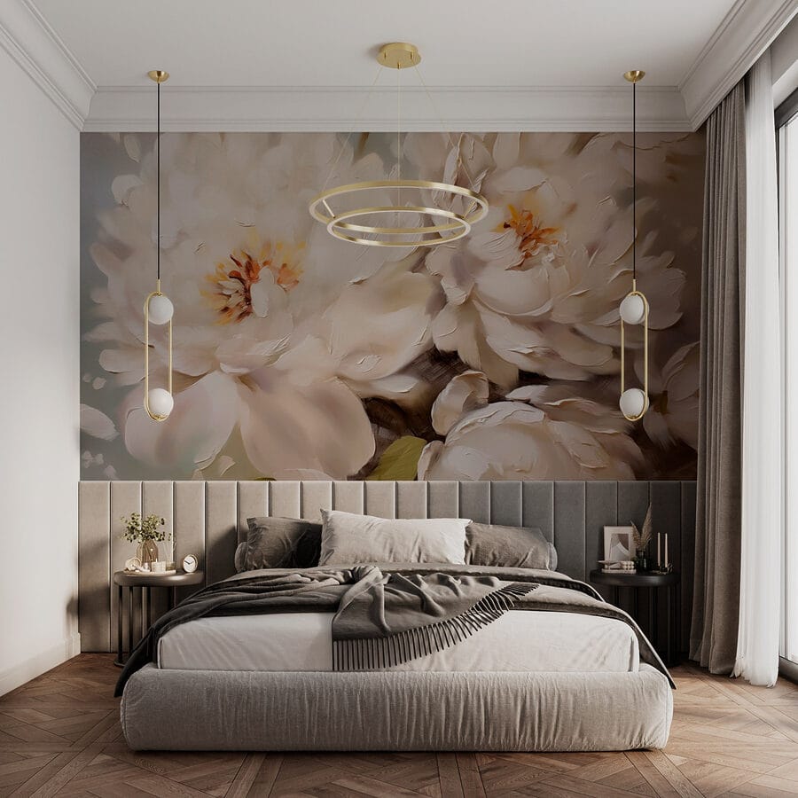 Peinture de fleurs blanches