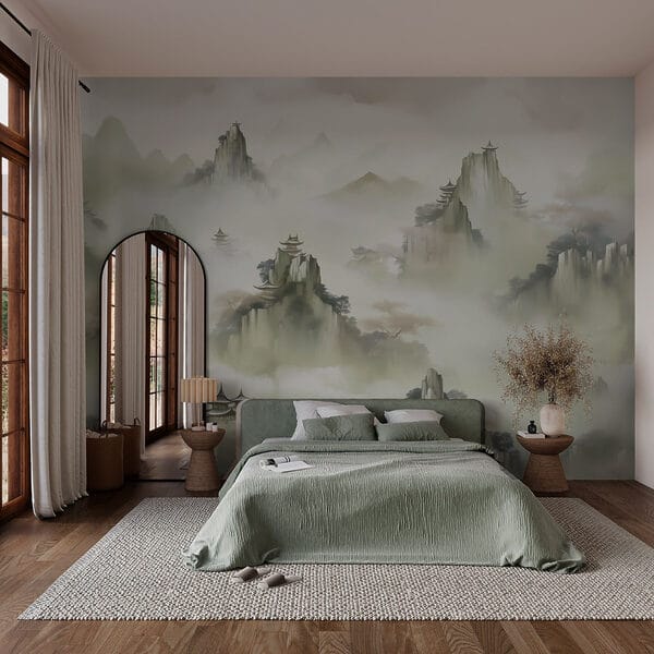 Paysage avec montagnes et arbres Paysage avec montagnes et arbres