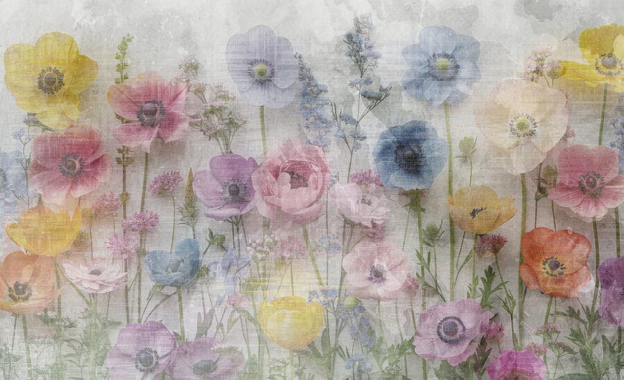 Groupe de fleurs sur fond blanc