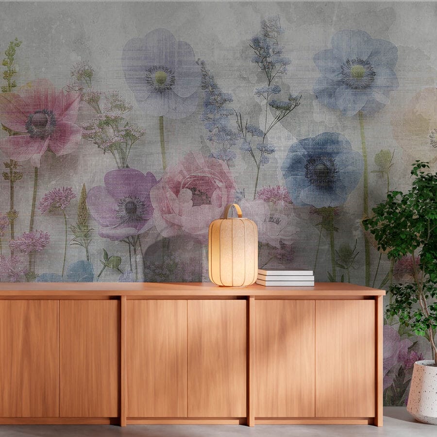 Groupe de fleurs sur fond blanc