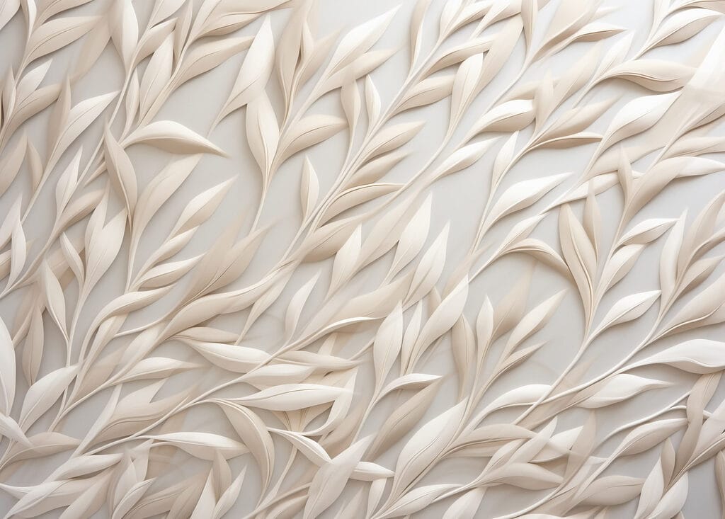 Feuilles blanches sur une surface blanche Feuilles blanches sur une surface blanche