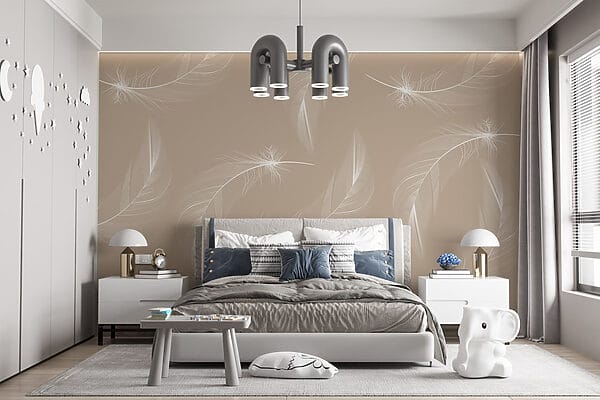 Plumes blanches sur fond brun Plumes blanches sur fond brun