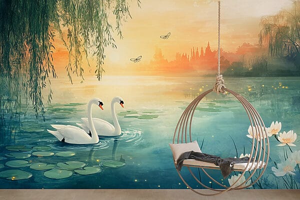 Deux cygnes dans un lac Deux cygnes dans un lac