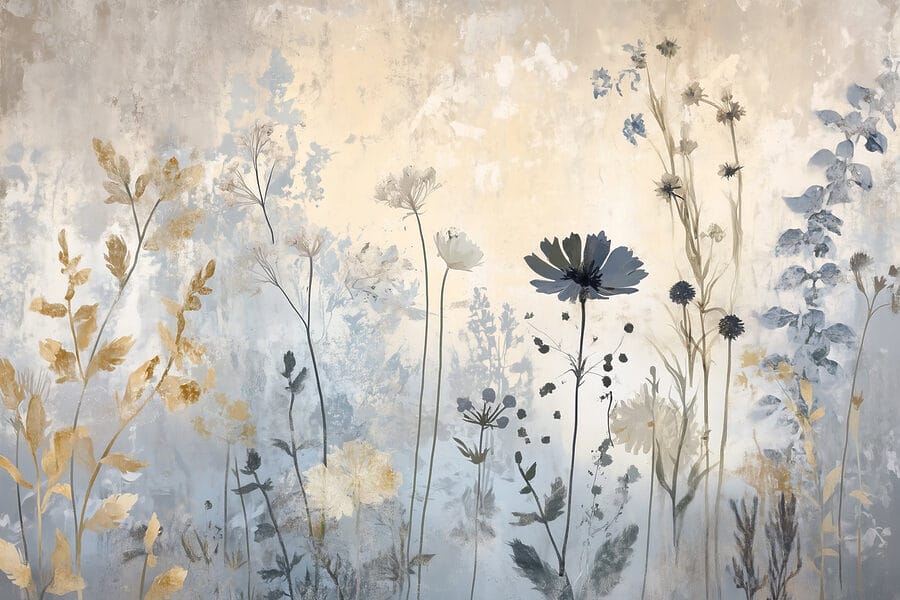 Peinture de fleurs sur un mur