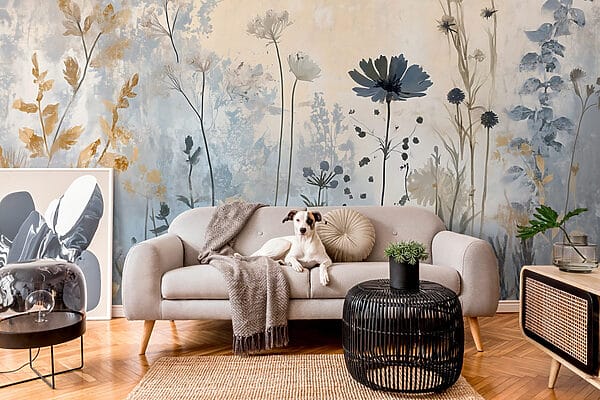 Peinture de fleurs sur un mur Peinture de fleurs sur un mur