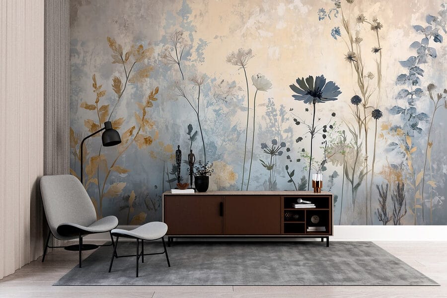 Peinture de fleurs sur un mur
