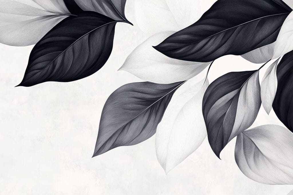 Feuilles élégantes dans des tons monochromes. Feuilles élégantes dans des tons monochromes.