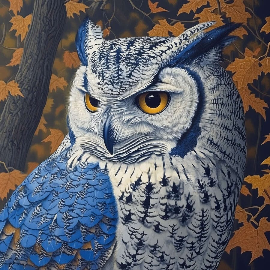 Un hibou aux yeux jaunes Un hibou aux yeux jaunes