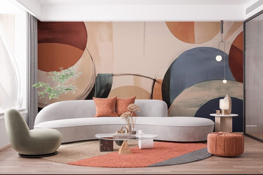 Peinture de cercles et de lignes