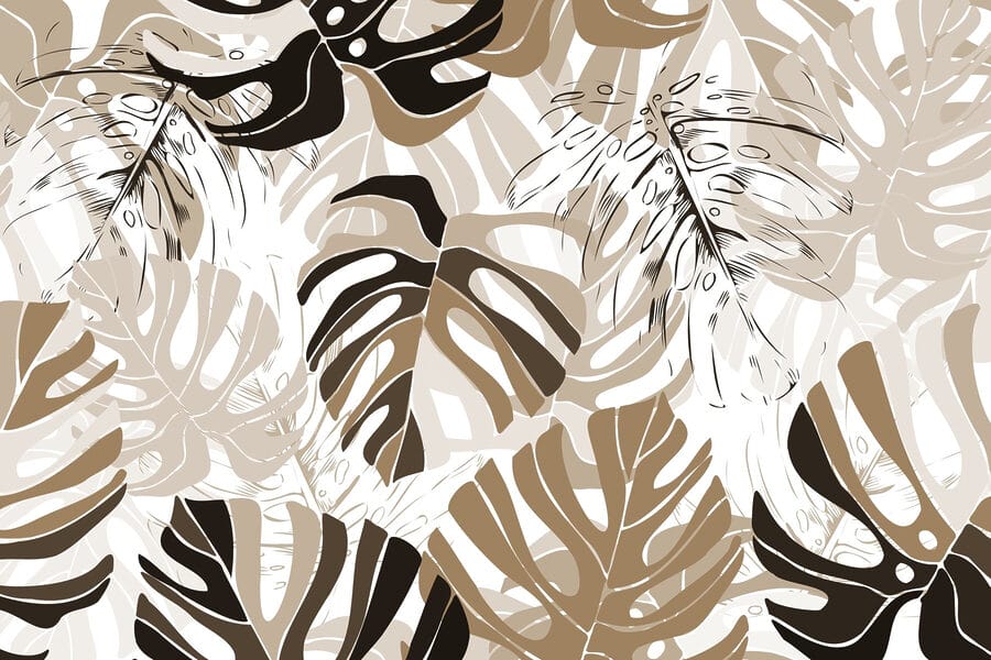 Motif de feuilles sur fond blanc