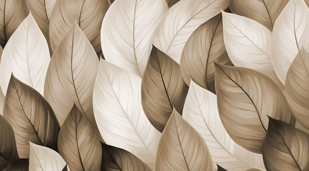 Groupe de feuilles brunes et blanches Groupe de feuilles brunes et blanches